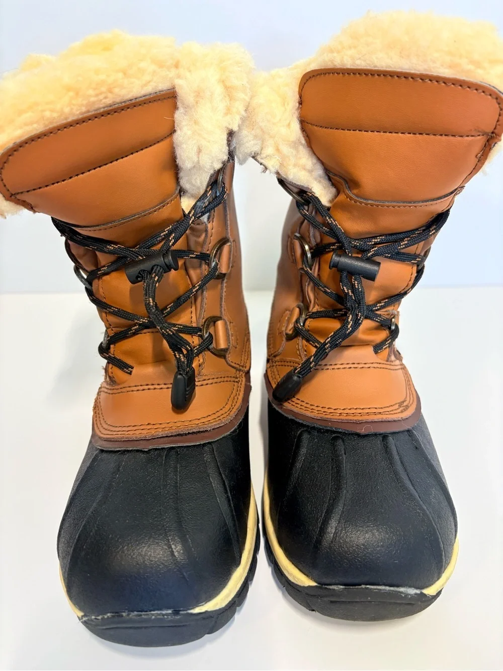 Bearpaw Kelly Youth Waterproof Winter Snow Boots Brown Faux Fur Kids Size 2